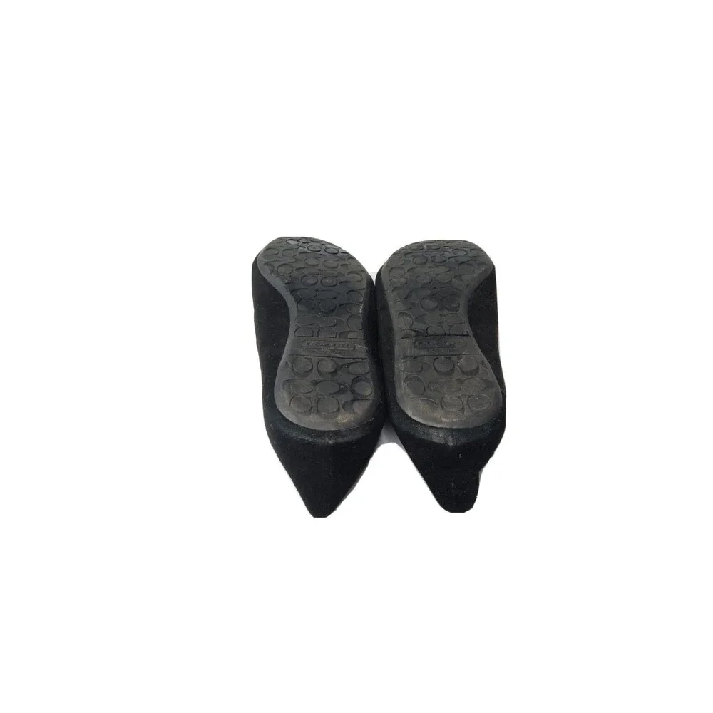 Coach Deedra Black Suede Flats Shoes Women's Size 7 B Light Weight